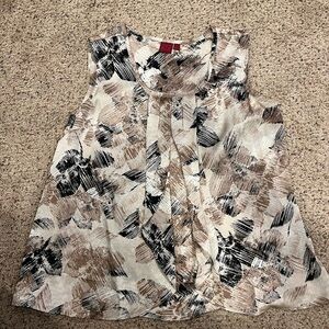 212 Collection Abstract Sleeveless Blouse - Black, Brown, Cream